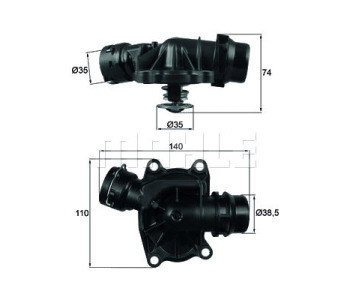Термостат, охладителна течност MAHLE TI 233 88 за BMW 7 Ser (E38) от 1994 до 2001
