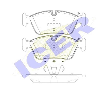 Комплект спирачни накладки Ultra Premium ICER за BMW 3 Ser (E91) комби от 2008 до 2012