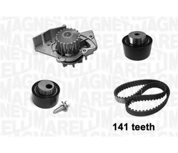 Водна помпа+ к-кт ангренажен ремък MAGNETI MARELLI 341401900001 за PEUGEOT 306 (7A, 7C, N3, N5) хечбек от 1993 до 2003