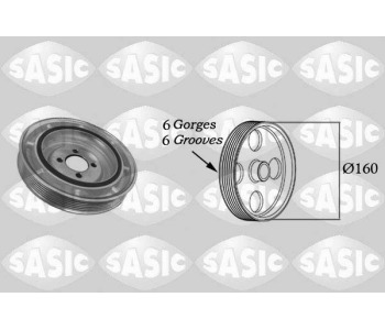 Ремъчна шайба, колянов вал SASIC 2156012 за FIAT PUNTO GRANDE (199) от 2005 до 2012