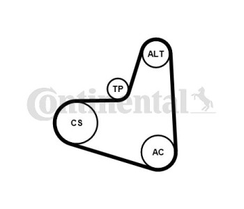 Комплект пистов ремък CONTINENTAL CTAM 7PK1605K1