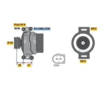 Генератор 110 [A] BOSCH за BMW 5 Ser (E60) от 2003 до 2010