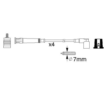 Комплект запалителни кабели BOSCH за BMW 3 Ser (E36) компакт от 1994 до 2001