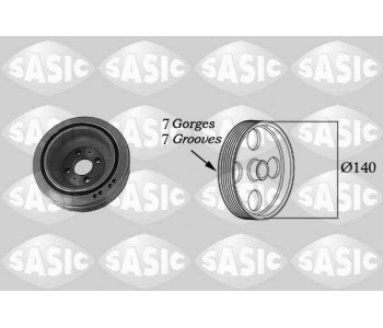 Ремъчна шайба, колянов вал SASIC 2156032 за FIAT DUCATO (244) товарен от 2002 до 2006