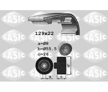 Комплект ангренажен ремък SASIC 1756033 за FIAT PANDA (312, 319) от 2012
