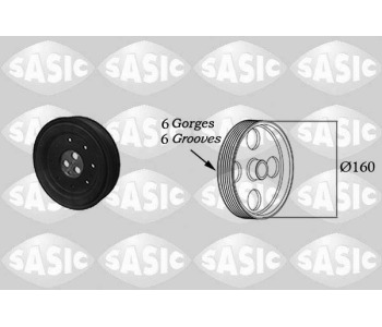 Ремъчна шайба, колянов вал SASIC 2156033 за FORD MONDEO III (B5Y) фастбек от 2000 до 2007