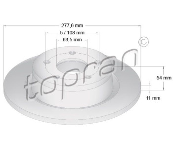 Паразитна/ водеща ролка, пистов ремък TOPRAN 304 121 за FORD MONDEO IV (BA7) лифтбек от 2007 до 2015