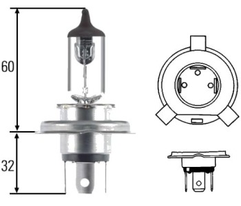 Крушка H4 100/55W 12V P43t-38 HELLA 1бр. за FORD TRANSIT (E) платформа от 1991 до 1994