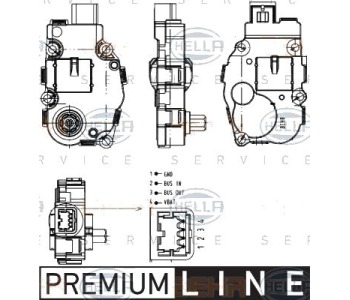 Регулиращ елемент, смесваща клапа HELLA 6NW 351 344-041 за AUDI A5 кабриолет (8F7) от 2009 до 2017