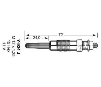 Подгревна свещ 11,0волт D-POWER1 (7906) NGK за OPEL ASTRA F (55_) товарен от 1991 до 1999