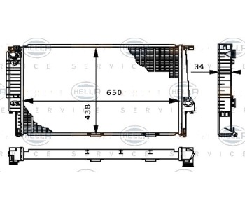 Воден радиатор HELLA за BMW 5 Ser (E34) от 1987 до 1995