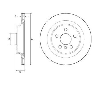 Спирачен диск вентилиран Ø300mm DELPHI за BMW X1 (F48) от 2014