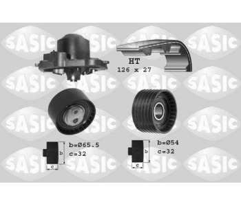 Водна помпа+ к-кт ангренажен ремък SASIC 3904008 за NISSAN PRIMASTAR (X83) товарен от 2002 до 2013
