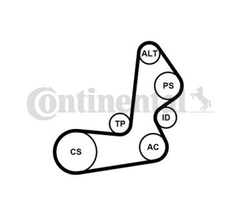 Комплект пистов ремък CONTINENTAL CTAM 6PK1623D1 за OPEL ASTRA H GTC (L08) от 2005 до 2010