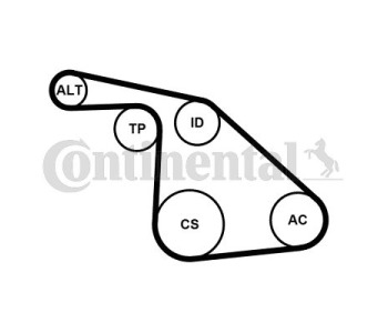 Комплект пистов ремък CONTINENTAL CTAM 6PK1370D1 за OPEL ZAFIRA B (A05) от 2005 до 2015