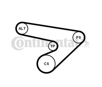 Комплект пистов ремък CONTINENTAL CTAM 6PK1750K2 за RENAULT LAGUNA II (KG0/1_) комби от 2001 до 2007