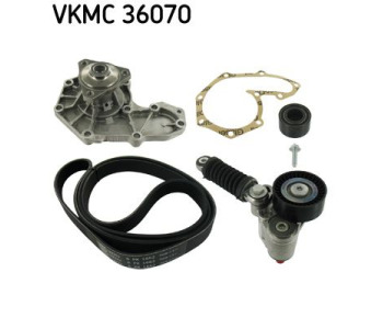Водна помпа + комплект пистови ремъци клиновидно оребряване SKF VKMC 36070 за RENAULT CLIO II (BB0/1/2_, CB0/1/2_) от 1998 до 2005