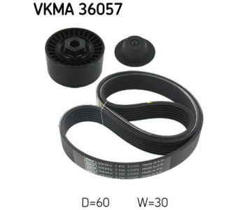 Комплект пистов ремък SKF VKMA 36057 за RENAULT CLIO III (BR0/1, CR0/1) от 2005 до 2012