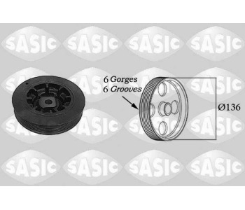 Ремъчна шайба, колянов вал SASIC 2154007 за RENAULT ESPACE III (JE0_) от 1996 до 2002