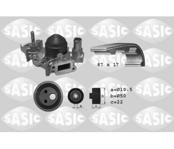 Водна помпа+ к-кт ангренажен ремък SASIC 3904009 за RENAULT KANGOO I (KC0/1_) пътнически от 1997 до 2007