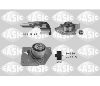 Водна помпа+ к-кт ангренажен ремък SASIC 3904032 за RENAULT TRAFIC II (FL) товарен от 2001 до 2014