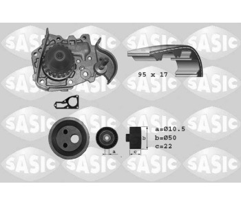 Водна помпа+ к-кт ангренажен ремък SASIC 3904006 за RENAULT MEGANE I CC (EA0/1_) кабриолет от 1996 до 2003