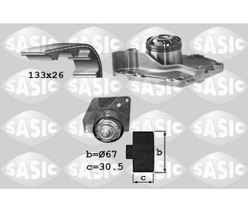 Водна помпа+ к-кт ангренажен ремък SASIC 3904030 за RENAULT GRAND SCENIC III (JZ0/1_) от 2009 до 2016