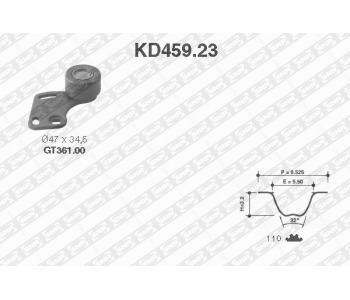 Комплект ангренажен ремък SNR KD459.23