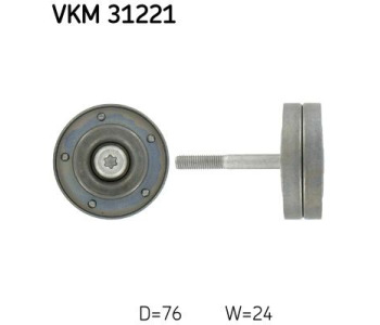 Паразитна/ водеща ролка, пистов ремък SKF VKM 31221 за VOLKSWAGEN POLO (6R, 6C) хечбек от 2009 до 2017