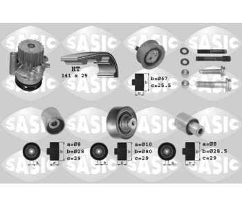 Водна помпа+ к-кт ангренажен ремък SASIC 3906002 за VOLKSWAGEN BEETLE (9C1, 1C1) от 1998 до 2010