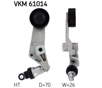 Обтящна ролка, пистов ремък SKF VKM 61014 за TOYOTA AVENSIS (_T25_) комби от 2003 до 2008