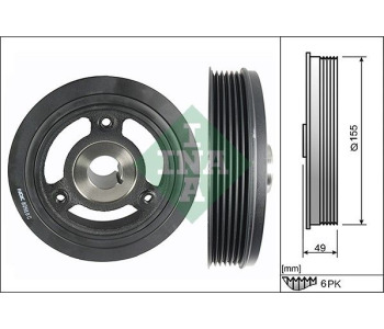 Ремъчна шайба, колянов вал INA 544 0106 10 за TOYOTA YARIS II (_P9_) от 2005 до 2013