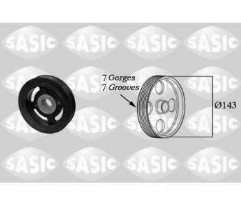 Ремъчна шайба, колянов вал SASIC 2156058 за TOYOTA AVENSIS (_T25_) комби от 2003 до 2008