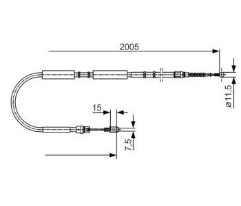 Жило ръчна спирачка BOSCH за AUDI A4 (8EC, B7) от 2004 до 2008