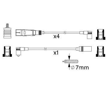 Комплект запалителни кабели BOSCH за AUDI 80 (81, 85, B2) от 1984 до 1986