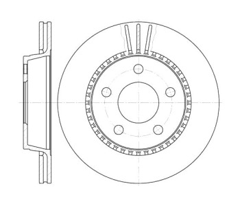 Спирачен диск вентилиран Ø269mm за AUDI 100 Avant (44, 44Q, C3) от 1982 до 1990