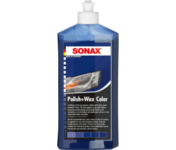 Полираща вакса SONAX за синя боя Polish+Wax Color blue - 500 мл.