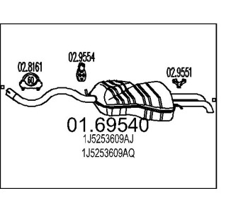 Крайно гърне MTS 01.69540 за VOLKSWAGEN BORA (1J2) от 1998 до 2005