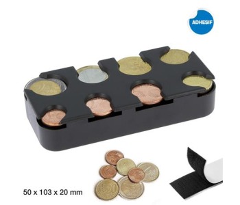 Черна пластмасова стойка за монети