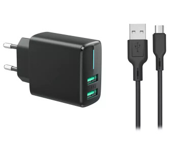 Зарядно комплект с USB кабел с  2 x USB-A изхода