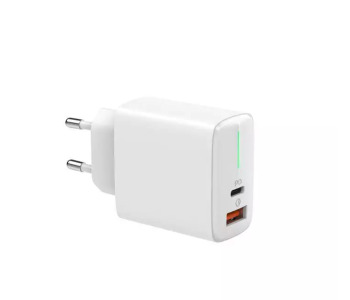 Зарядно с USB-A 20W + USB-C QC3.0 изход 20W