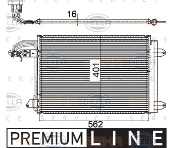 Кондензатор, климатизация HELLA 8FC 351 301-041 за VOLKSWAGEN EOS (1F7, 1F8) от 2006 до 2015