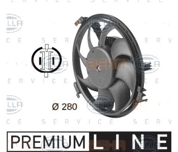 Вентилатор, охлаждане на двигателя HELLA 8EW 009 144-351 за VOLKSWAGEN PASSAT B5 (3B5) комби от 1997 до 2000