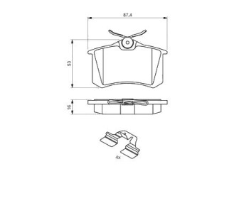 Комплект спирачни накладки BOSCH за RENAULT MODUS (F/JP0_) от 2004 до 2012