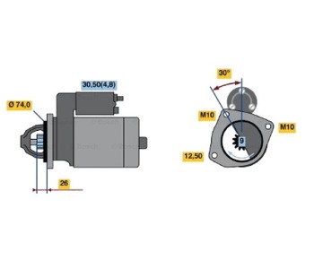 Стартер зъби 1,4 [kB] BOSCH за AUDI A8 (4E) от 2002 до 2010