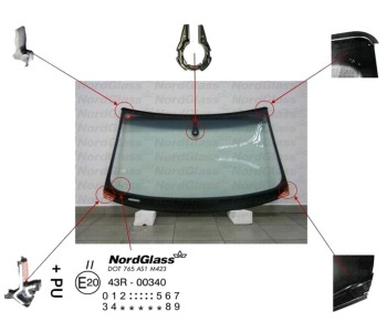 Челно стъкло NordGlass за AUDI A6 (4F2, C6) от 2004 до 2011