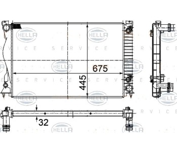 Радиатор, охлаждане на двигателя HELLA 8MK 376 732-501 за AUDI A6 Avant (4F5, C6) от 2005 до 2011