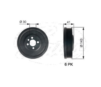 Ремъчна шайба, колянов вал GATES TVD1001 за VOLKSWAGEN PASSAT B6 (3C2) седан от 2005 до 2010