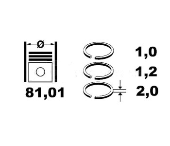 Комплект сегменти (+0.00mm) ET ENGINE TEAM за AUDI A4 Avant (8ED, B7) от 2004 до 2008