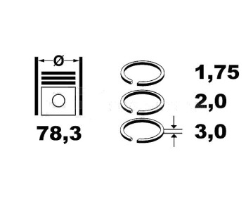 Комплект сегменти (+0.00mm) ET ENGINE TEAM за AUDI A6 (4B2, C5) от 1997 до 2005